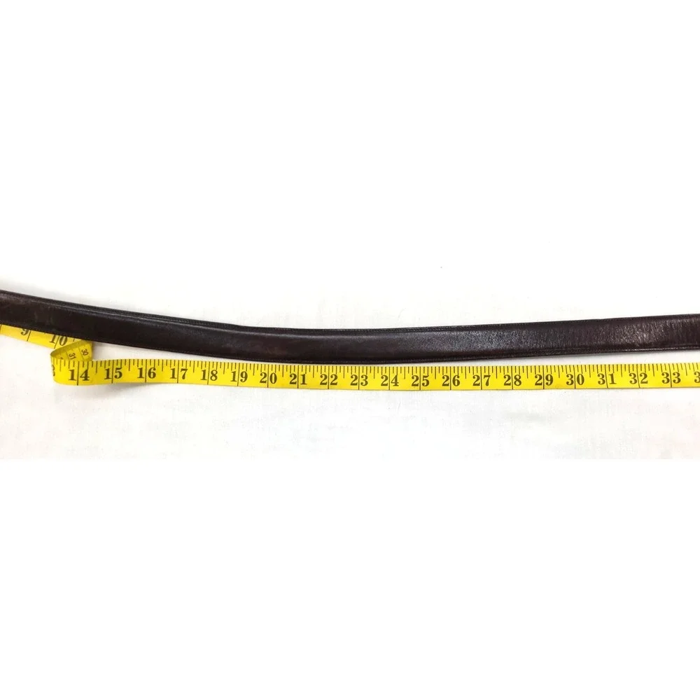 Trafalgar Mens Belt Brown Cortina 38/95 Handmade in USA Goldtone Buckle - Picture 6 of 13